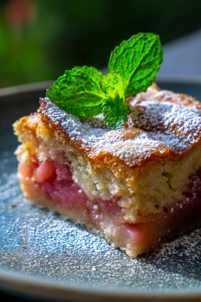 Rhubarb Pudding Cake: Easy, Warm, & Comforting Dessert