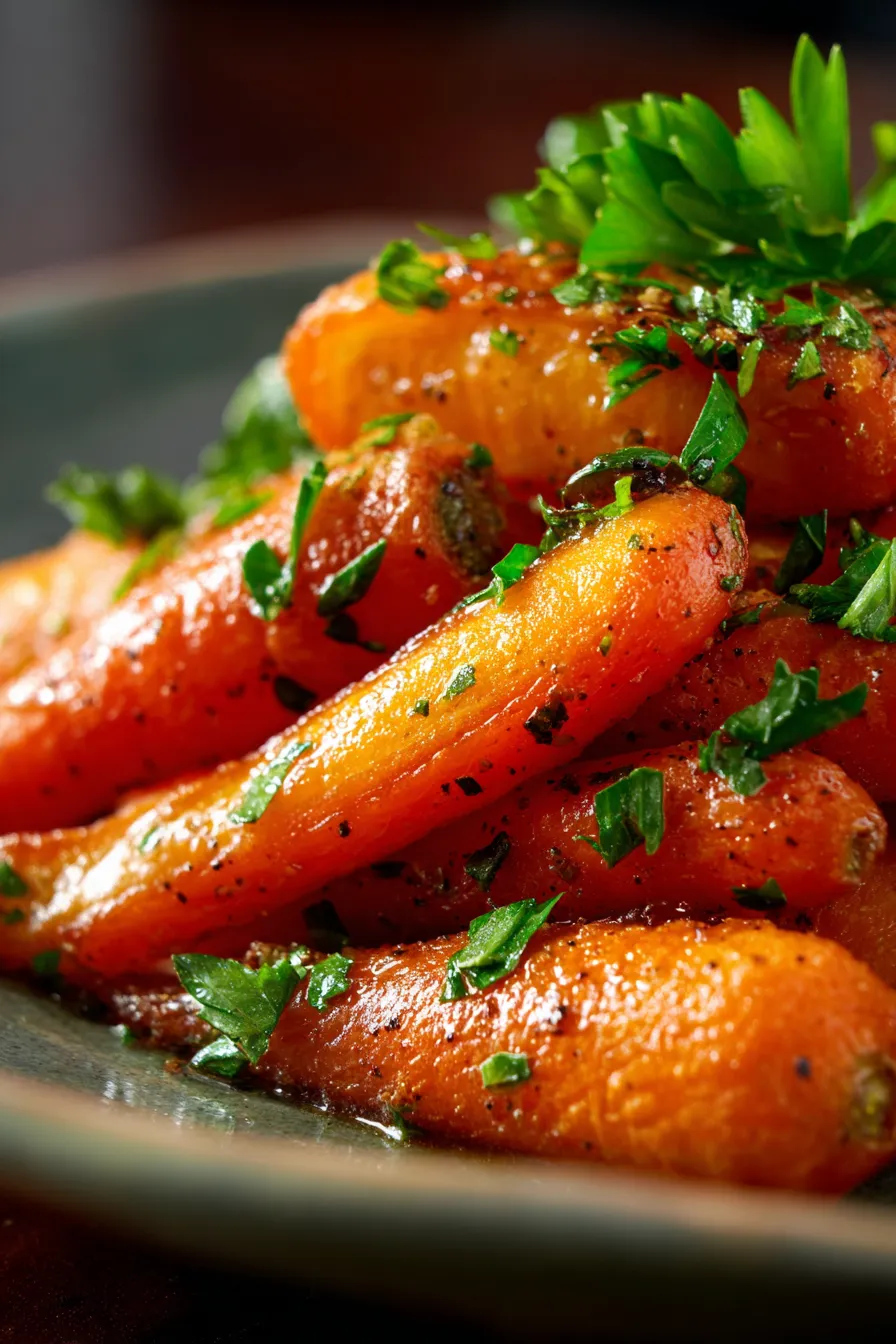 Roasted Carrots-served-platter-garnish