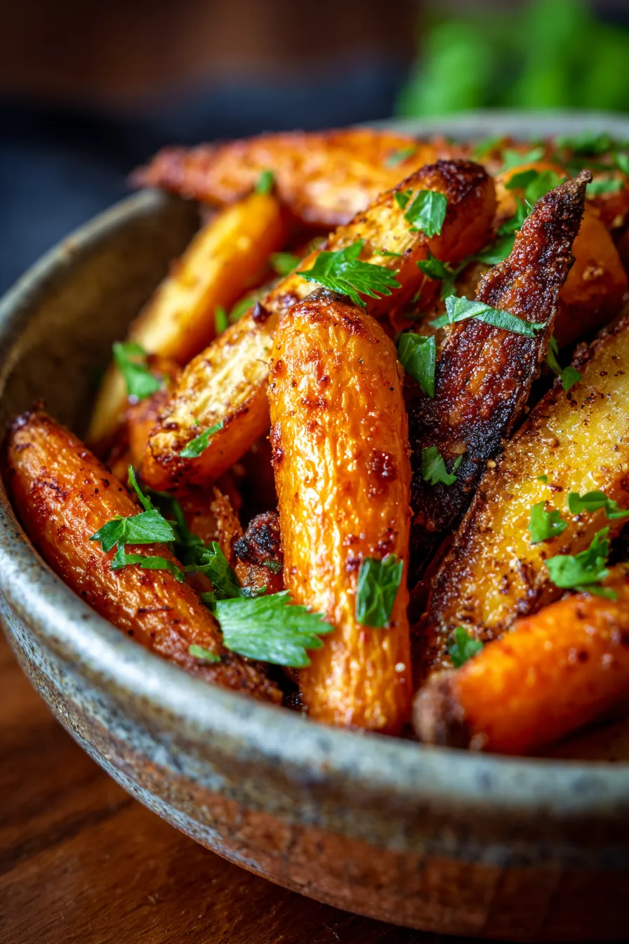 Roasted Carrots with Parmesan-prep-overhead