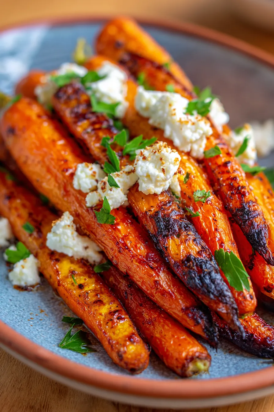 Roasted Carrots with Ricotta (Vegan & Dairy-Free)-texture-closeup