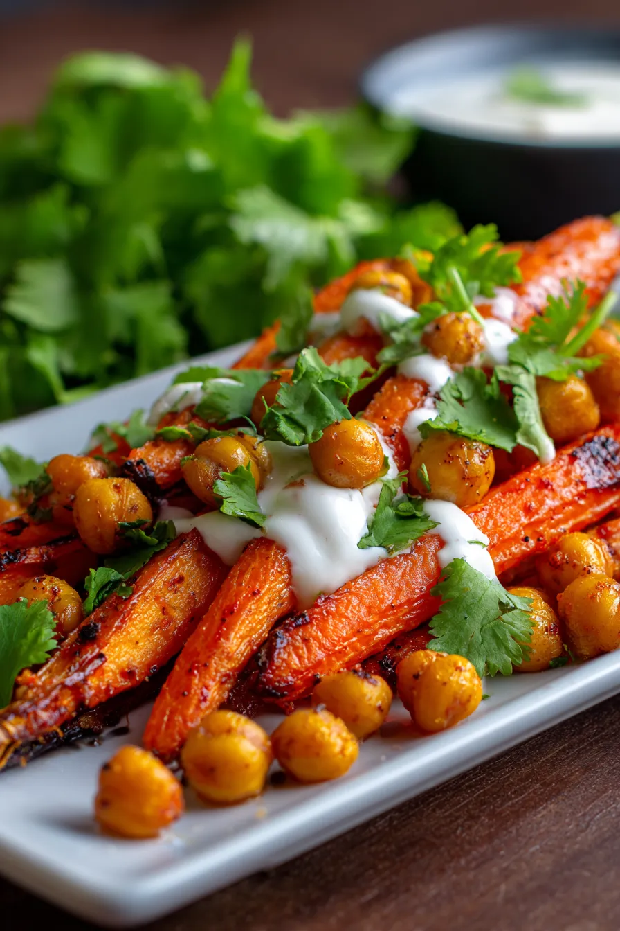 Roasted vegetables-chickpeas-sauce-plate