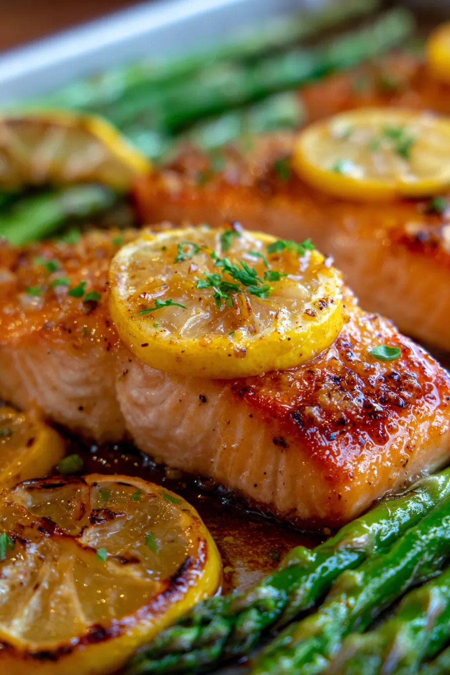 Sheet Pan Lemon Garlic Butter Salmon-fillet-closeup