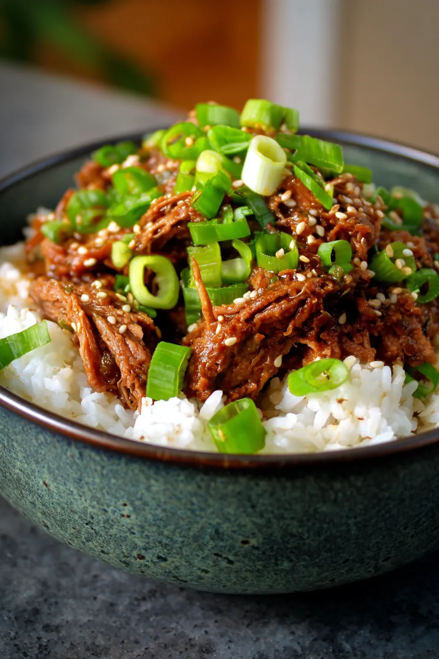 Slow Cooker Korean Beef-sauce-glistening-macro