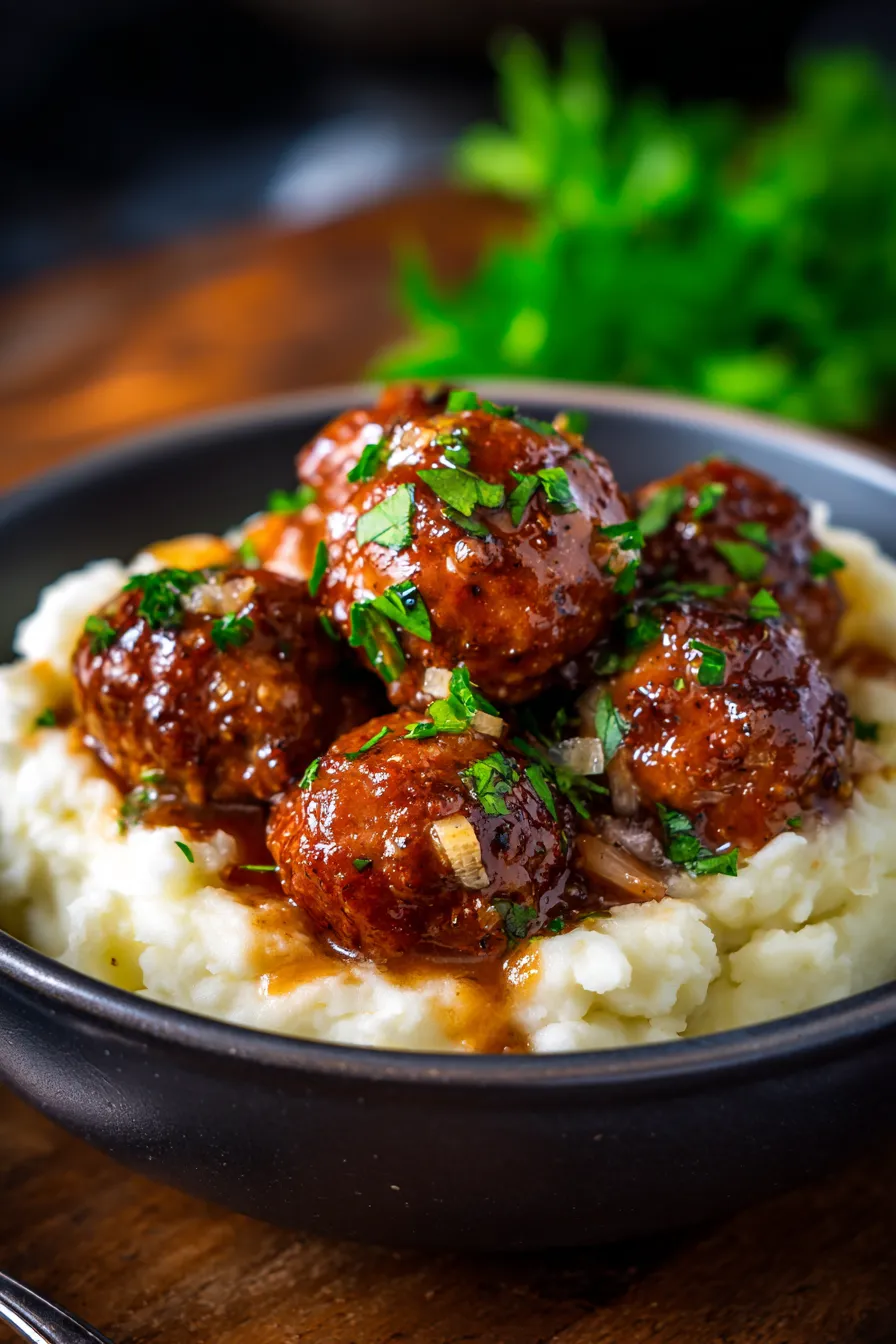 Slow Cooker Salisbury Steak Meatballs-ingredients-mise en place