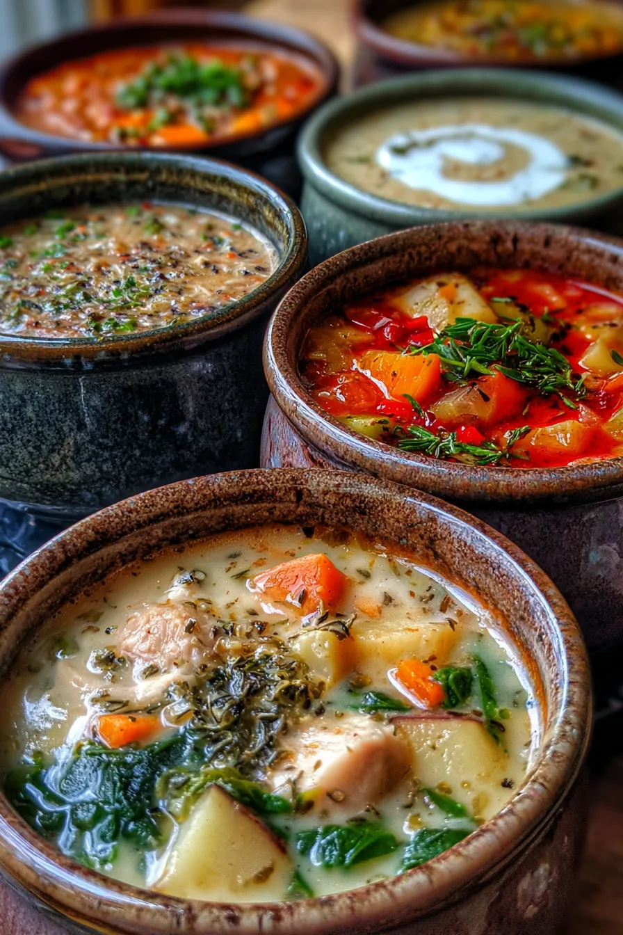 slow cooker soup texture closeup