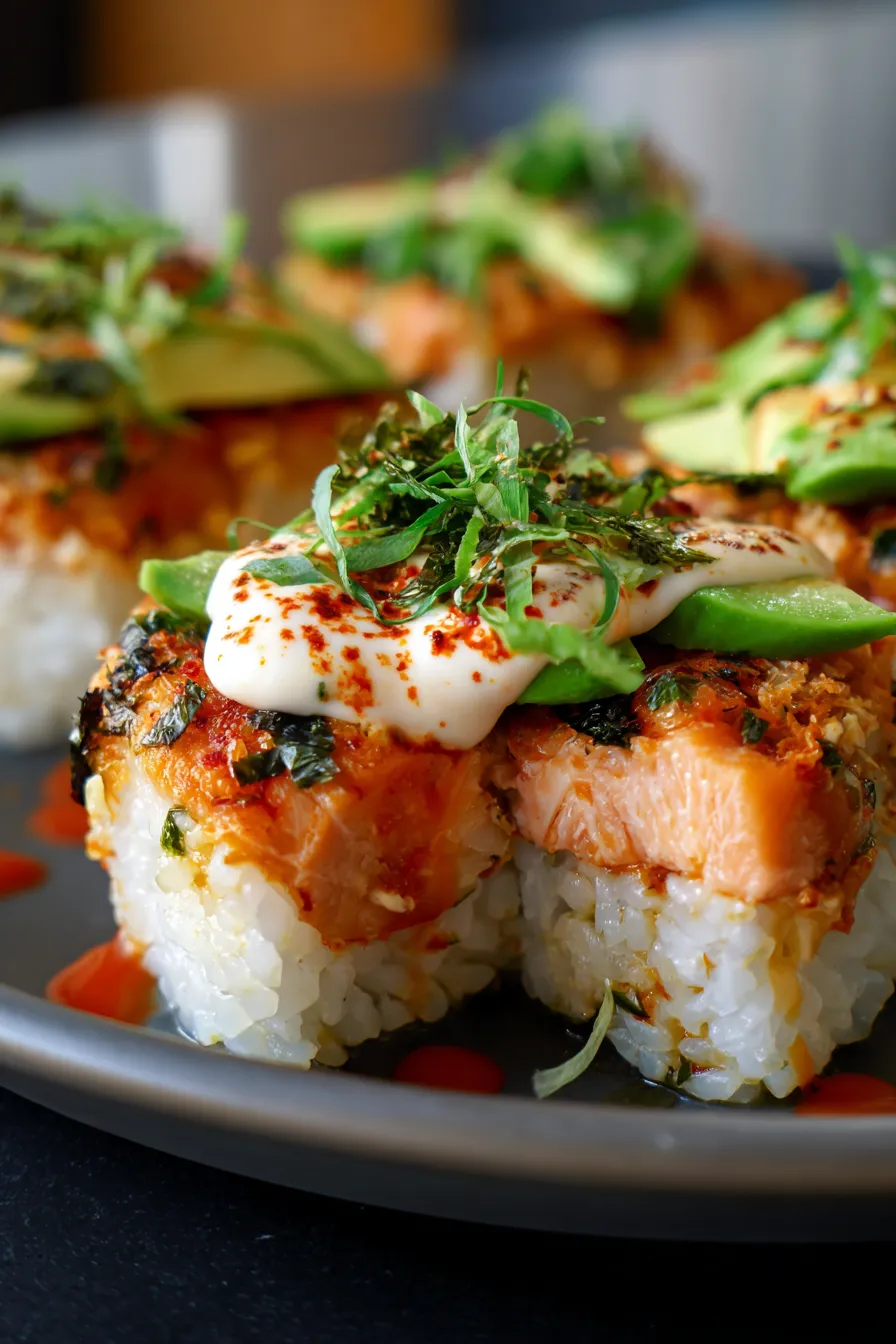 Spicy Salmon Sushi Bake-serving-suggestion-platter