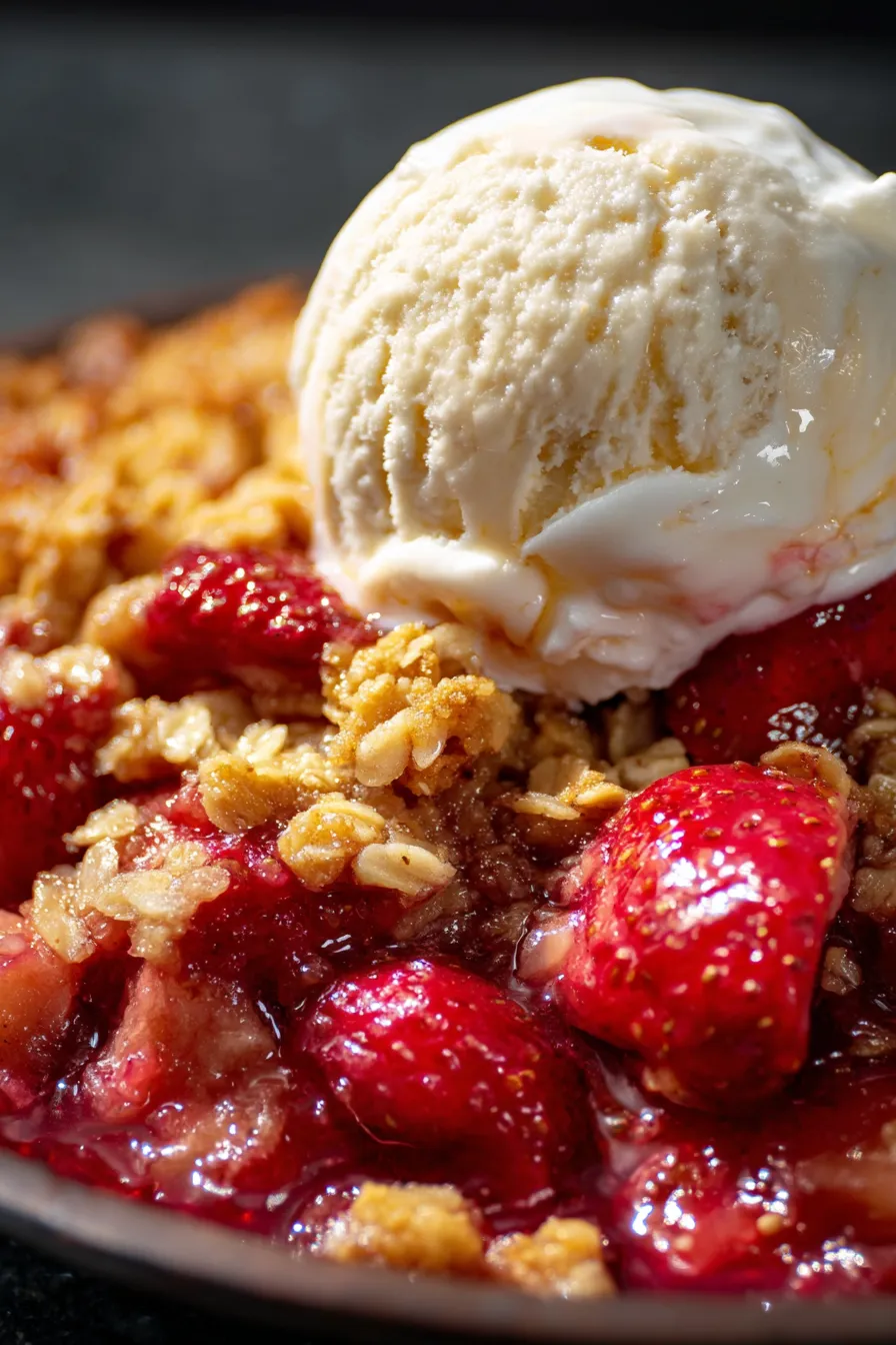 strawberry-rhubarb-crisp-texture-closeup-spoon