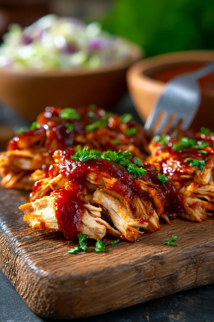Sweet Baby Ray’s Crockpot Chicken-overhead-bowl