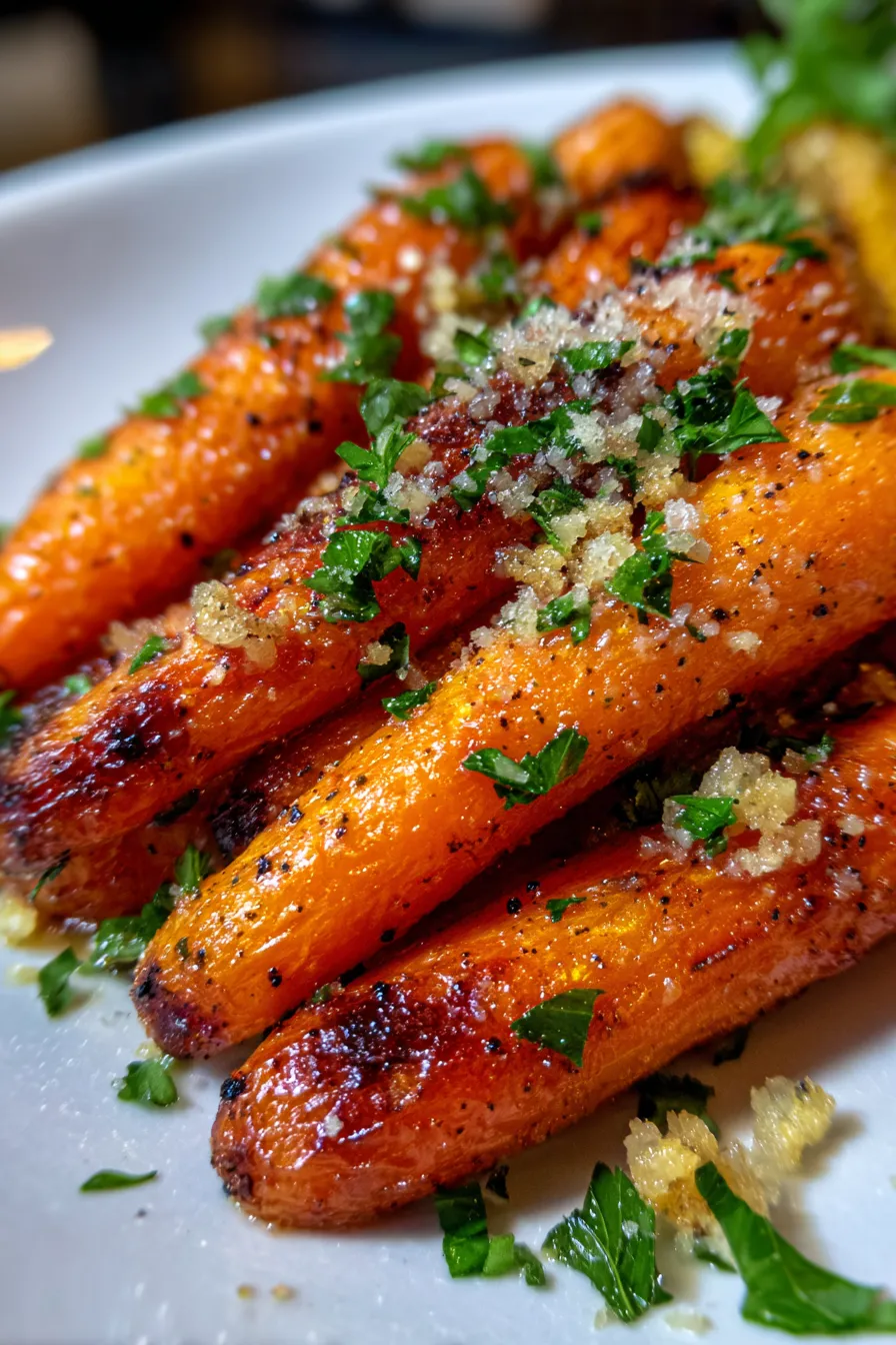 Tasty Parmesan Carrots! 🥕-on-platter-overhead