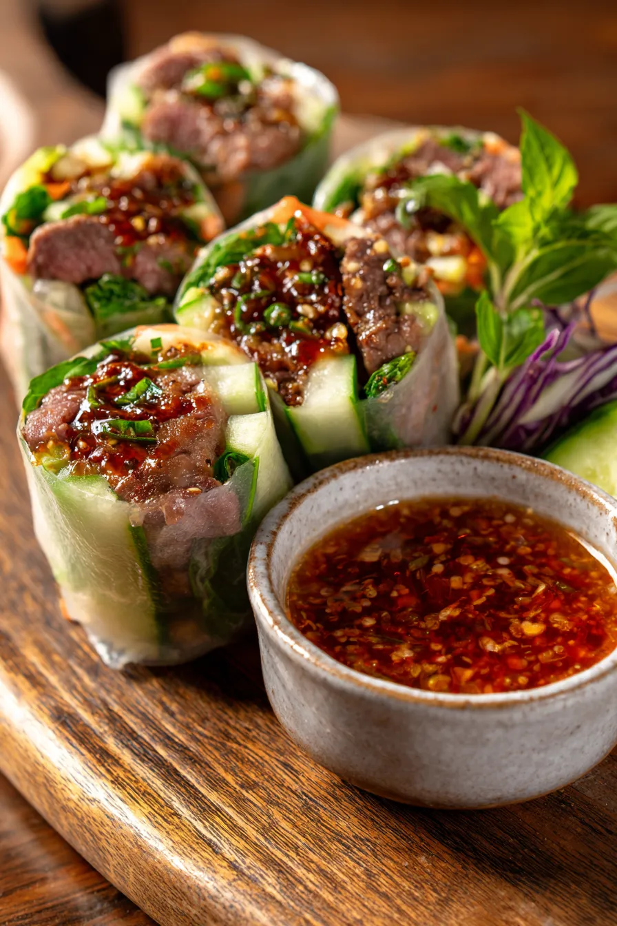 Thai Basil Beef Rolls (Quick Dinner Recipe)-process-rolling-hands