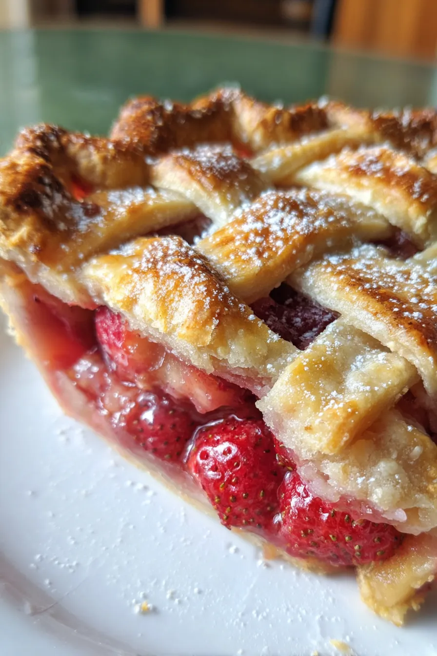 The Absolute Best Strawberry Rhubarb Pie (the Crust Is Ridiculously Delicious)-lattice-top-golden