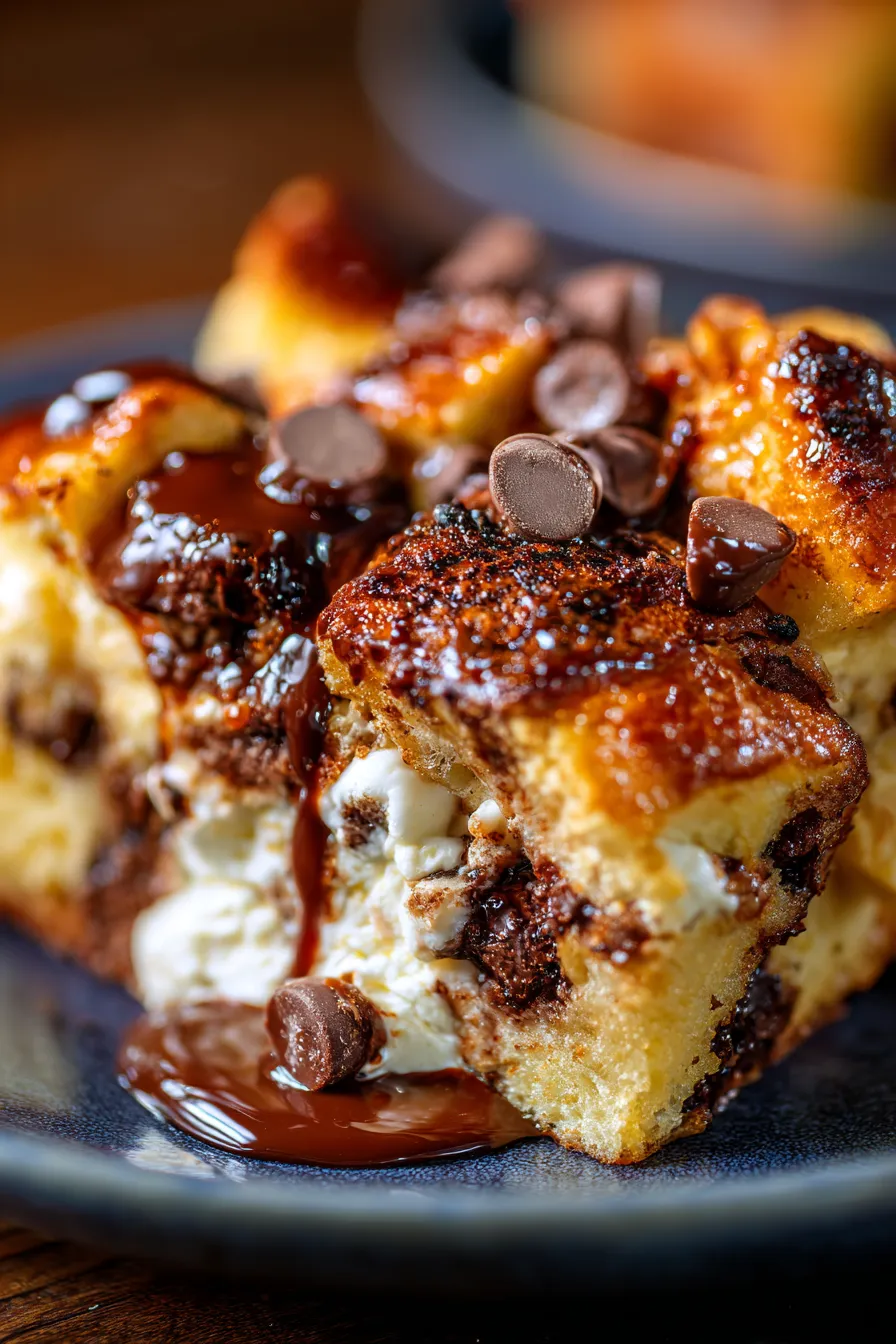 warm bread pudding slice
